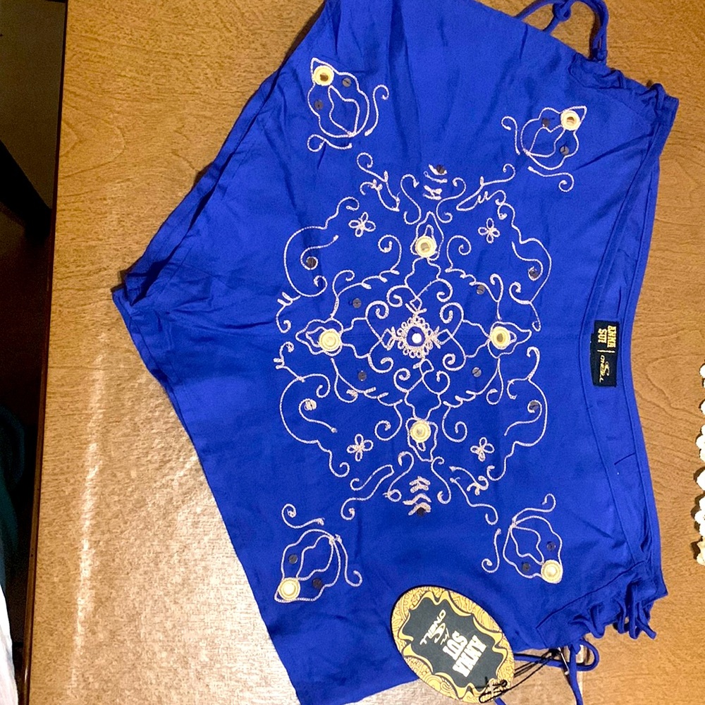 Beautiful blue beaded shorts. Soft material.